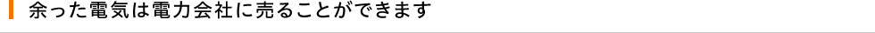 余った電気は電力会社に売ることができます